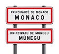 Monaco road signs entrance Royalty Free Stock Photo