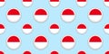 Monaco round flag seamless pattern. Monacan background. Vector circle icons. Geometric symbols. Texture for sports pages, competit