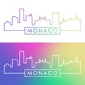 Monaco skyline. Colorful linear style.