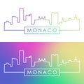 Monaco skyline. Colorful linear style. Royalty Free Stock Photo