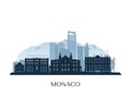 Monaco skyline, monochrome silhouette.