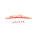 Monaco skyline silhouette. Royalty Free Stock Photo