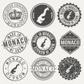 Monaco Travel Stamp Made In Product Stamp Logo Icon Symbol Design Insignia.