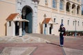 Monaco-Ville, Monaco - 25th of February 2020: The changing of the guard Prince`s Palace of Monaco Royalty Free Stock Photo