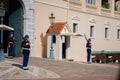 Monaco-Ville, Monaco - 25th of February 2020: The changing of the guard Prince`s Palace of Monaco Royalty Free Stock Photo