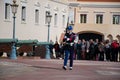 Monaco-Ville, Monaco - 25th of February 2020: The changing of the guard Prince`s Palace of Monaco Royalty Free Stock Photo