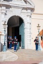 Monaco-Ville, Monaco - 25th of February 2020: The changing of the guard Prince`s Palace of Monaco Royalty Free Stock Photo