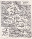 Vintage map of Monaghan 1930s