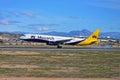 Monarch Airlines Aircraft Landing At Alicante Airport