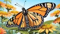 Monarch butterfly adult insect flower blossoms decoration