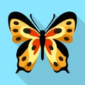 Monarch butterfly icon, flat style Royalty Free Stock Photo