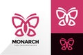 Monarch Butterfly Line Art Logo Design, Brand Identity Logos Designs Vector Illustration Template Royalty Free Stock Photo