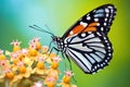 a monarch butterfly resting on a milkweed flower Royalty Free Stock Photo