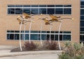 Monarch butterfly sculpture by David Hickman outside Parkland Simmons Ambulatory Surgery Center, Dallas, Texas