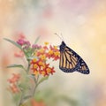 Monarch Butterfly on Tropical Milkweed plant.