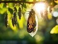 Monarch cocoon Royalty Free Stock Photo