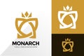 Monarch Crown Logo Design, Brand Identity Logos Designs Vector Illustration Template Royalty Free Stock Photo