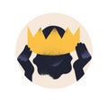 Monarch, king wearing crown. Noble Majesty, royal leader, aristocrat. Monarchy, authority, power concept. Abstract