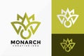 Monarch M Monogram Logo Vector Design. Abstract emblem, designs concept, logos, logotype element for template Royalty Free Stock Photo