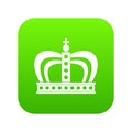 Monarchy crown icon digital green