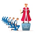 Monarchy political system metaphor flat vector illustration Royalty Free Stock Photo