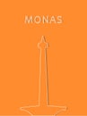 National Monument (Monas) in Jakarta, Indonesia, Iconic Monas Landmark with Golden Flame Illustration Royalty Free Stock Photo