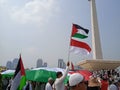 Monas Central Jakarta Indonesia 05 November 2023- Free Palestine, an interfaith solidarity action for Palestine.