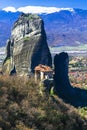 Monasteries of Meteora - famous landmark of central Greece.View of Roussanou monastery Royalty Free Stock Photo