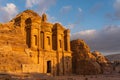 The Monastery or Ad Deir in Petra ruin and ancient city of Nabatean kingdom UNESCO world heritage site at sunset, Jordan, Arab Royalty Free Stock Photo