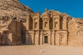 The Monastery (Al Deir) in Nabatean city of Petra Jordan Royalty Free Stock Photo