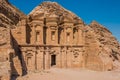 The Monastery (Al Deir) in Nabatean city of Petra Jordan Royalty Free Stock Photo