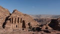 Monastery ancient architecture in canyon, Petra in Jordan. 7 wonder travel destination in Jordan