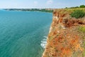 Rocky cliff at the foot of cape Kaliak in Bulgaria Royalty Free Stock Photo