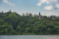 Monastery atop Forest along the Connecticut River, USA Royalty Free Stock Photo