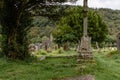 Monastery cemetery of Glendalough, Ireland. Famous ancient monastery in the wicklow mountains Royalty Free Stock Photo