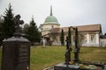 Monastery cemetery in Optina Desert. Royalty Free Stock Photo