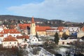 Monastery in Cesky Krumlov in winter Royalty Free Stock Photo