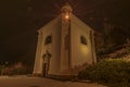 Monastery in night town Ostrov near Karlovy Vary city Royalty Free Stock Photo