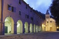 Monastery and church at dawn, Italy Royalty Free Stock Photo