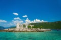 Monastery and church on island in Boka Kotor bay, Montenegro