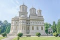 The monastery Curtea de Arges, orthodox church, outdoor courtyard. Royalty Free Stock Photo