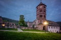 Monastery at dawn black forest night time