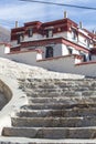 Monastery door in red at sera monastery tibet Royalty Free Stock Photo