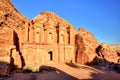 The Monastery El Dayr in Petra Ancient City in a Golden Sun