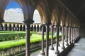 The monastery garden in the abbey of Mont Saint Michel. Royalty Free Stock Photo