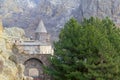The monastery Geghard, located in the mountains of Armenia