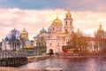 Monastery on island of lake Seliger, Russia Royalty Free Stock Photo