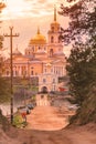 Monastery on island of lake Seliger, Russia Royalty Free Stock Photo