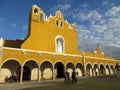 Monastery of Izamal and tourists Royalty Free Stock Photo