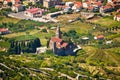 Monastery in Komiza aerial view Royalty Free Stock Photo